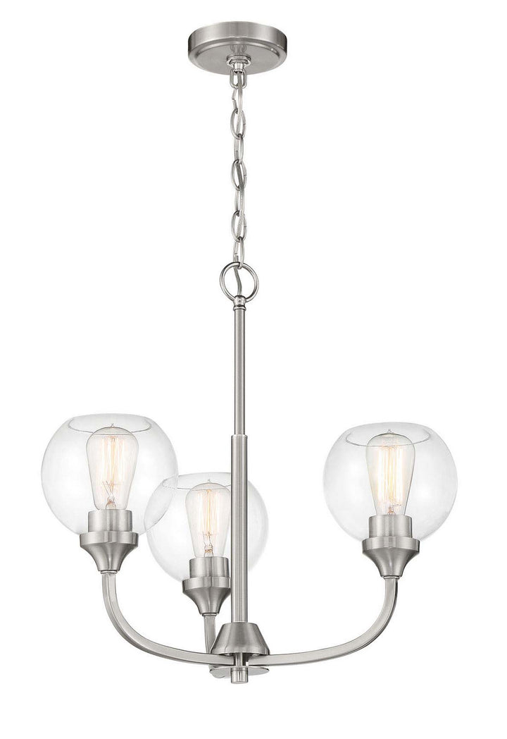 Glenda Three Light Chandelier in Brushed Polished Nickel - available from The Lighting Shoppe, trusted by Canadian homeowners