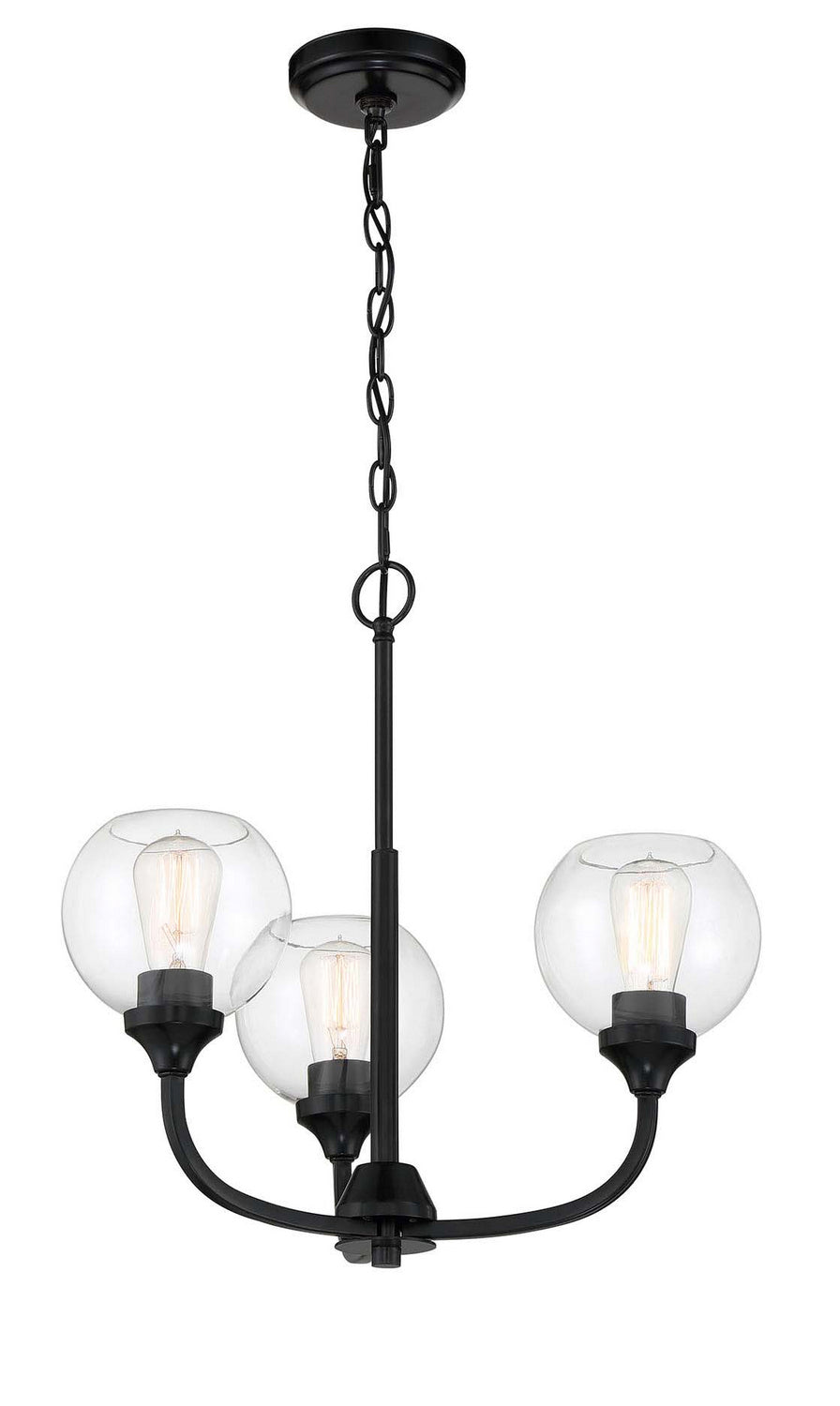 Glenda Three Light Chandelier in Flat Black - available from The Lighting Shoppe, trusted by Canadian homeowners