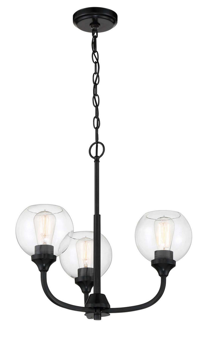 Glenda Three Light Chandelier in Flat Black - available from The Lighting Shoppe, trusted by Canadian homeowners