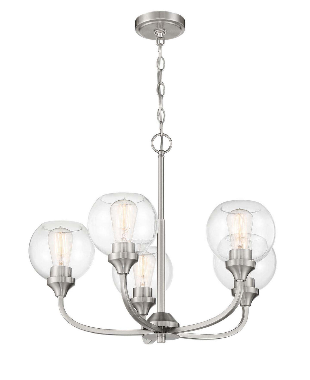 Glenda Five Light Chandelier in Brushed Polished Nickel - available from The Lighting Shoppe, trusted by Canadian homeowners