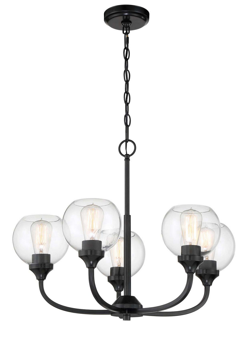 Glenda Five Light Chandelier in Flat Black - available from The Lighting Shoppe, trusted by Canadian homeowners