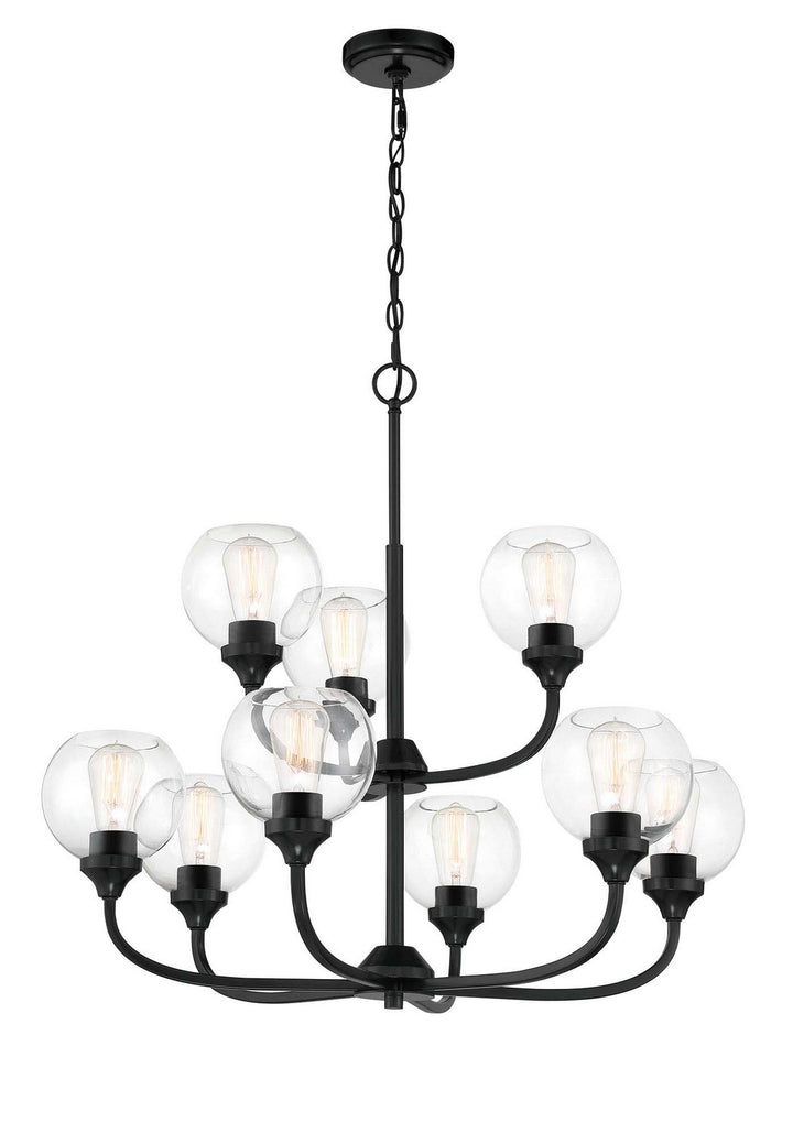 Glenda Nine Light Chandelier in Flat Black - available from The Lighting Shoppe, trusted by Canadian homeowners