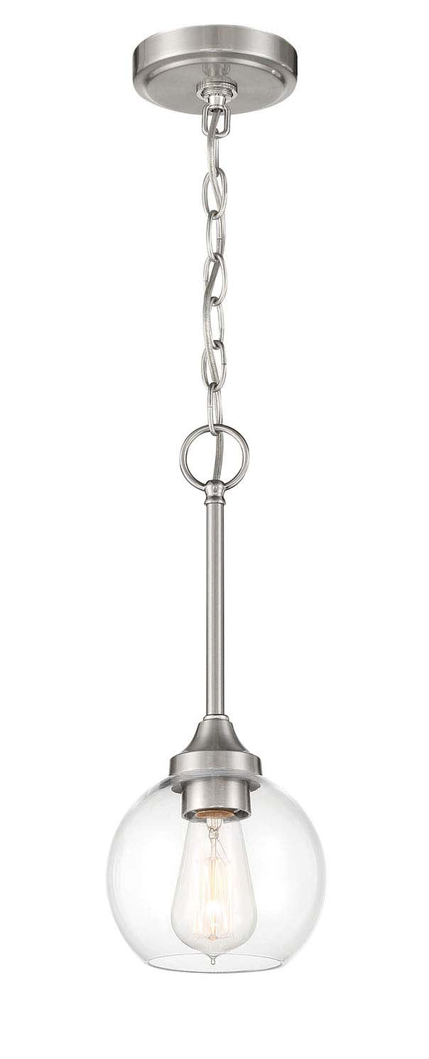 Glenda One Light Mini Pendant in Brushed Polished Nickel - available from The Lighting Shoppe, trusted by Canadian homeowners