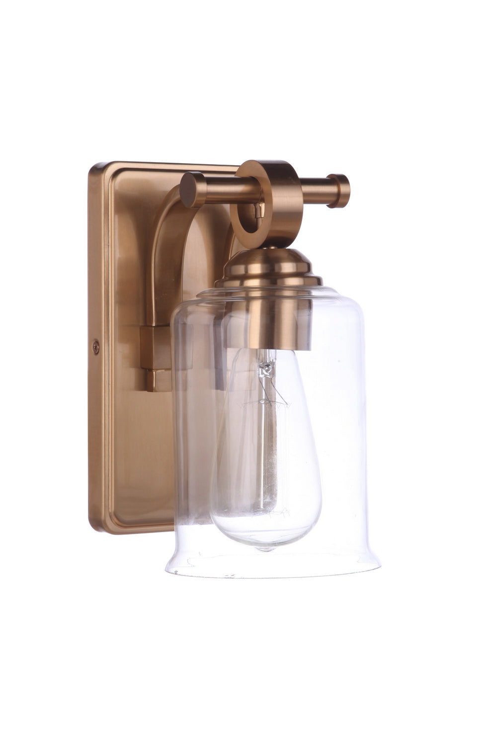 Romero One Light Wall Sconce in Satin Brass - available from The Lighting Shoppe, trusted by Canadian homeowners