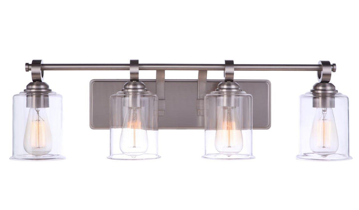 Romero Four Light Vanity in Brushed Polished Nickel - available from The Lighting Shoppe, trusted by Canadian homeowners