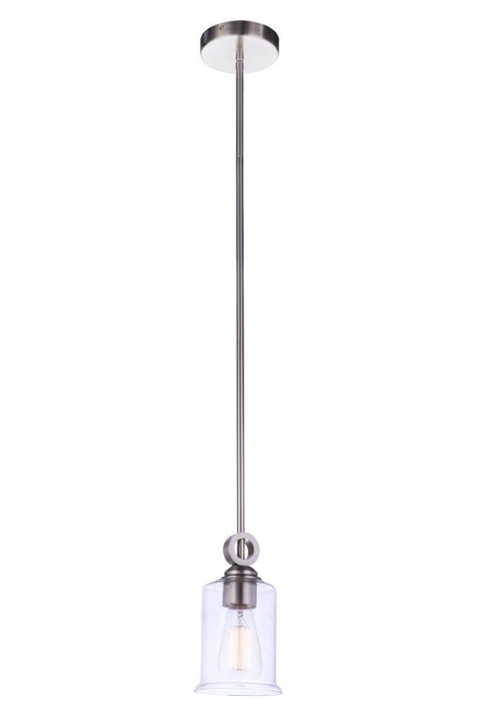 Romero One Light Mini Pendant in Brushed Polished Nickel - available from The Lighting Shoppe, trusted by Canadian homeowners