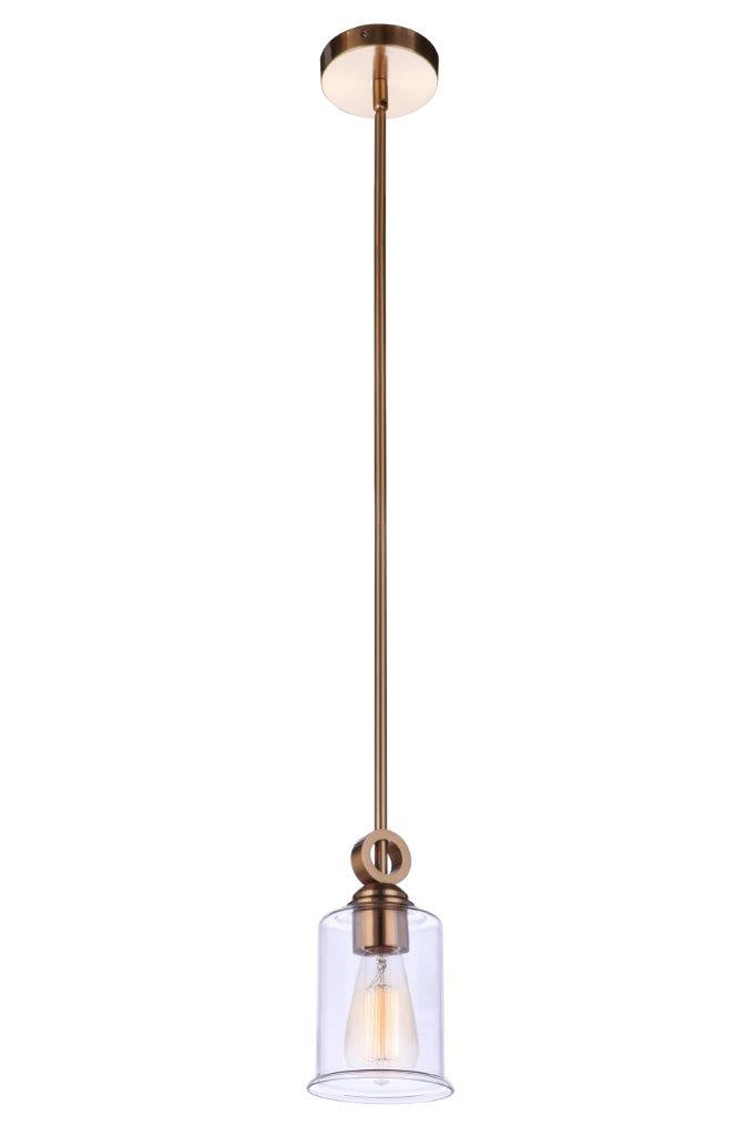 Romero One Light Mini Pendant in Satin Brass - available from The Lighting Shoppe, trusted by Canadian homeowners