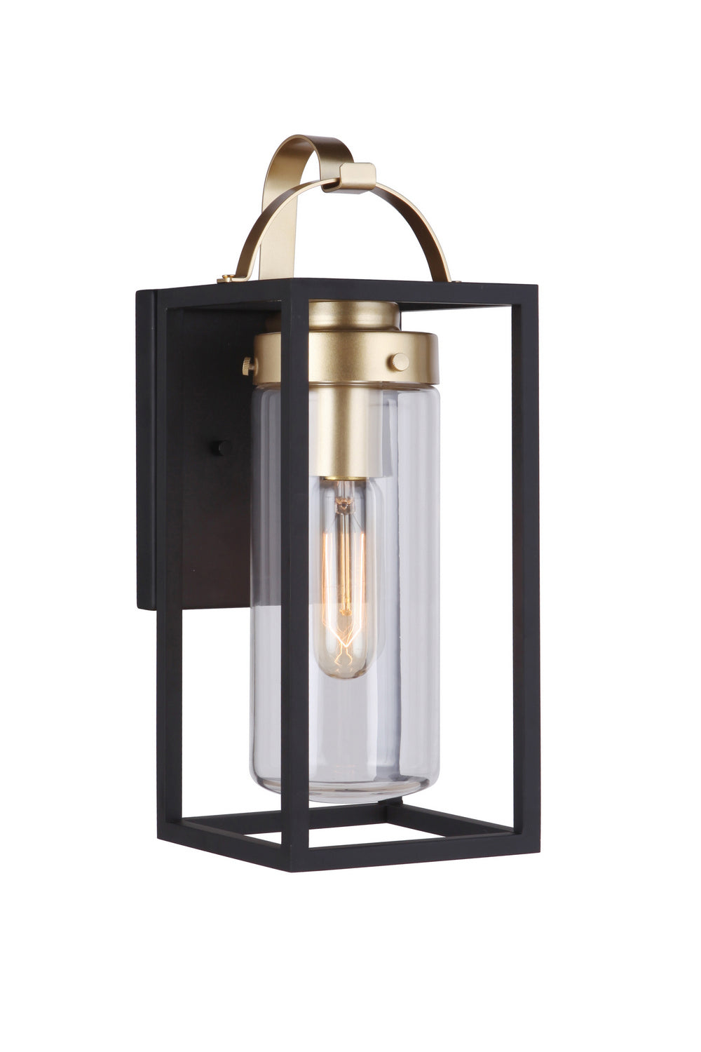 Neo One Light Outdoor Wall Mount in Midnight / Satin Brass - available from The Lighting Shoppe, trusted by Canadian homeowners