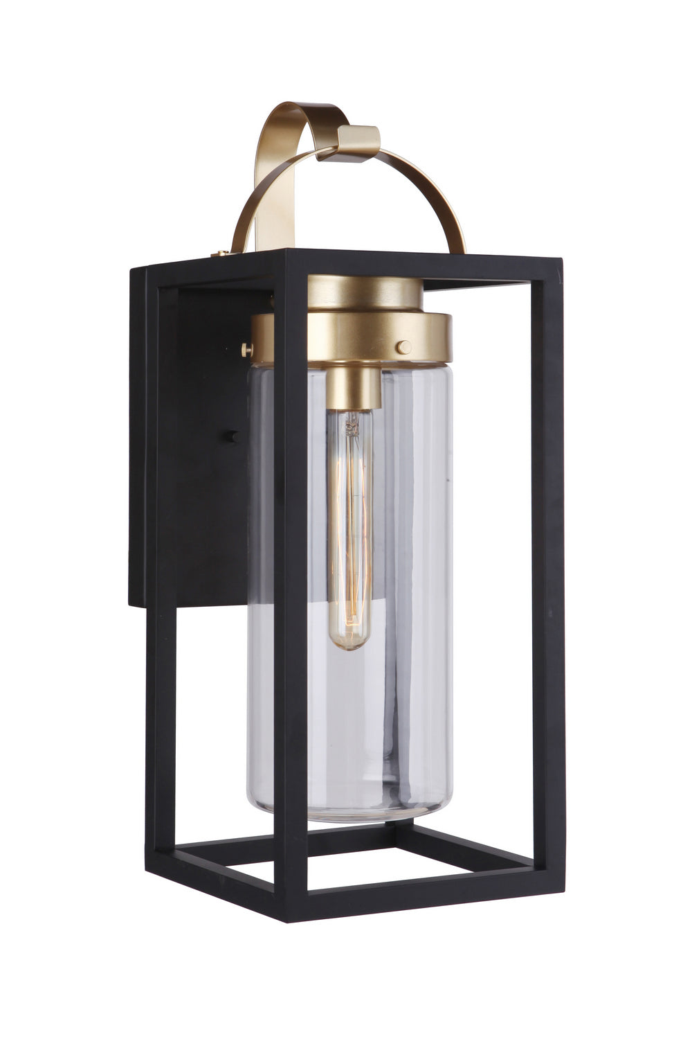 Neo One Light Outdoor Wall Mount in Midnight / Satin Brass - available from The Lighting Shoppe, trusted by Canadian homeowners