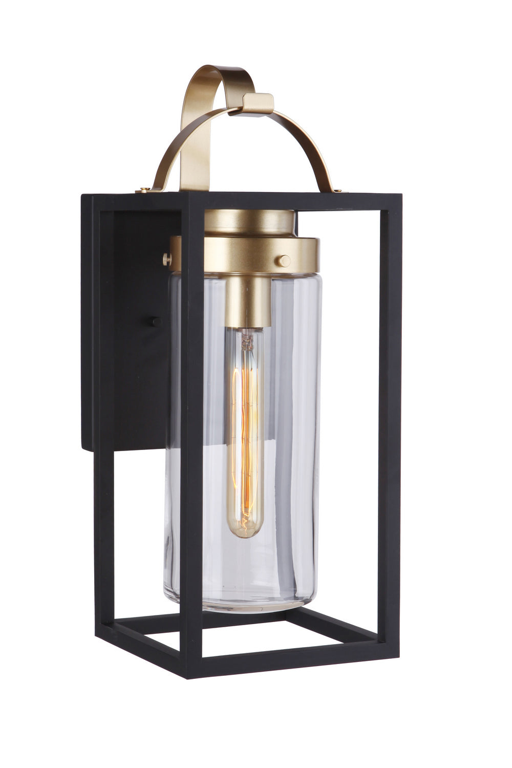 Neo One Light Outdoor Wall Mount in Midnight / Satin Brass - available from The Lighting Shoppe, trusted by Canadian homeowners