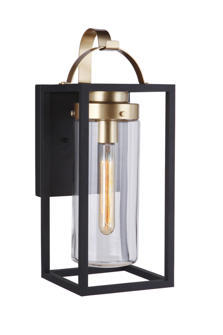 Neo One Light Outdoor Wall Mount in Midnight / Satin Brass - available from The Lighting Shoppe, trusted by Canadian homeowners