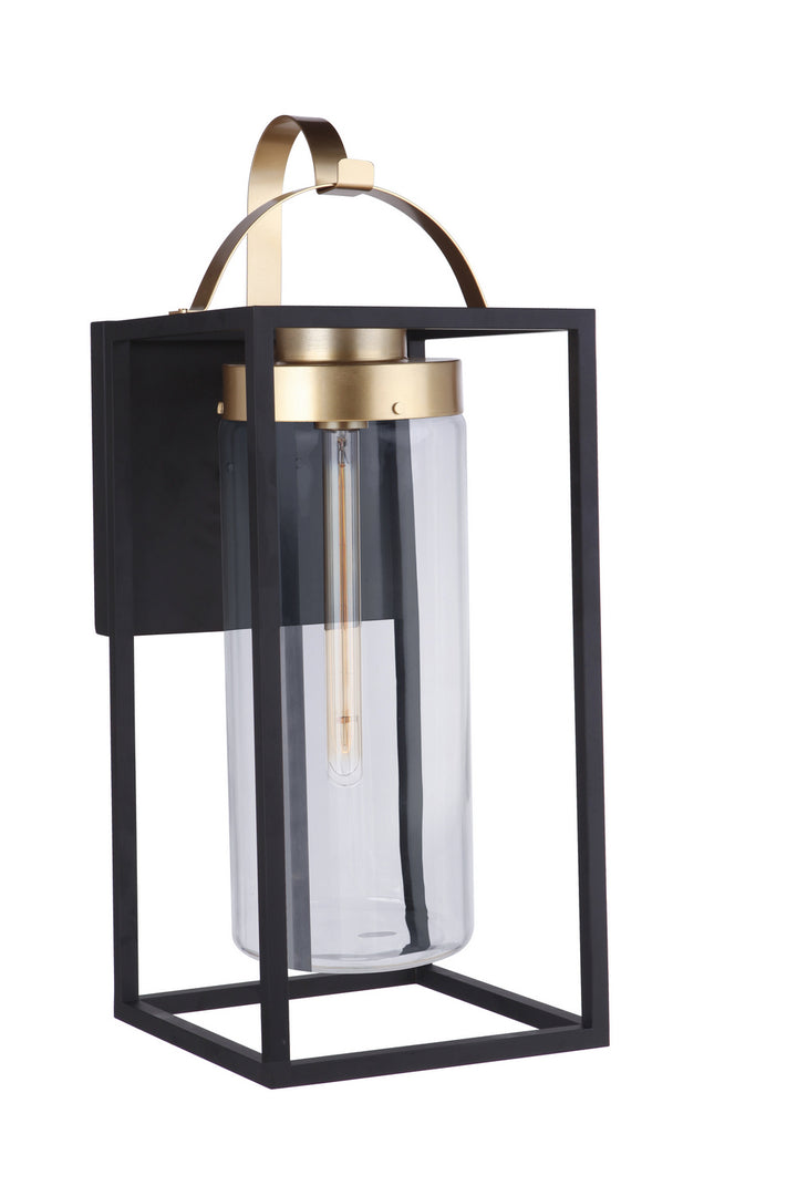 Neo One Light Outdoor Wall Mount in Midnight / Satin Brass - available from The Lighting Shoppe, trusted by Canadian homeowners