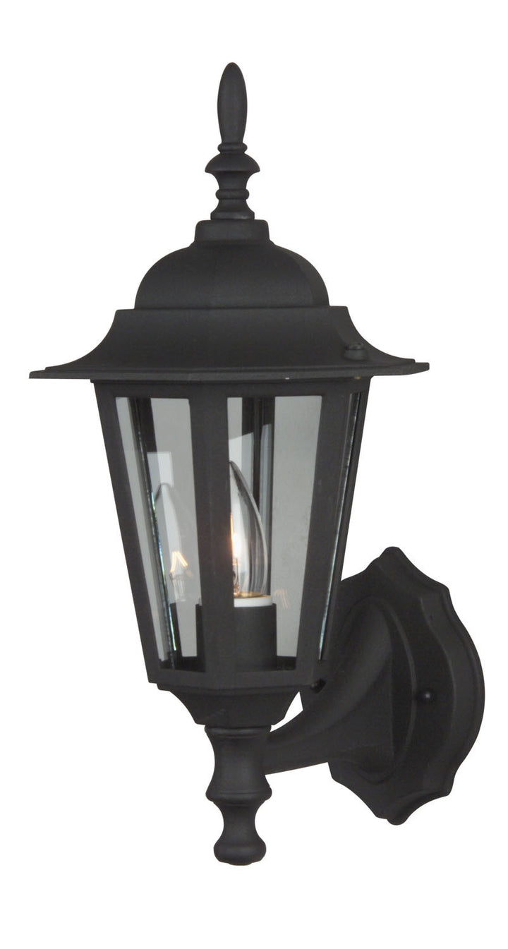 Straight Glass Cast One Light Wall Mount in Textured Black - available from The Lighting Shoppe, trusted by Canadian homeowners