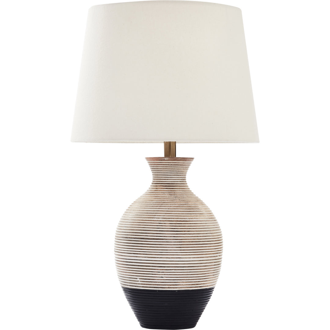 Ignacio One Light Table Lamp in Painted White Wash With Black - available from The Lighting Shoppe, trusted by Canadian homeowners