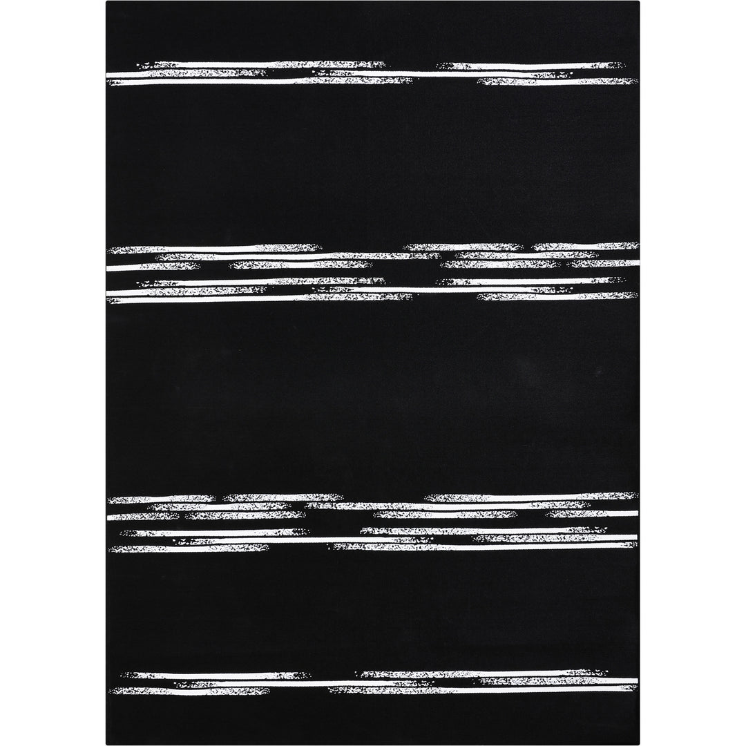 Caymen Rug in Black,White Stripe - available from The Lighting Shoppe, trusted by Canadian homeowners