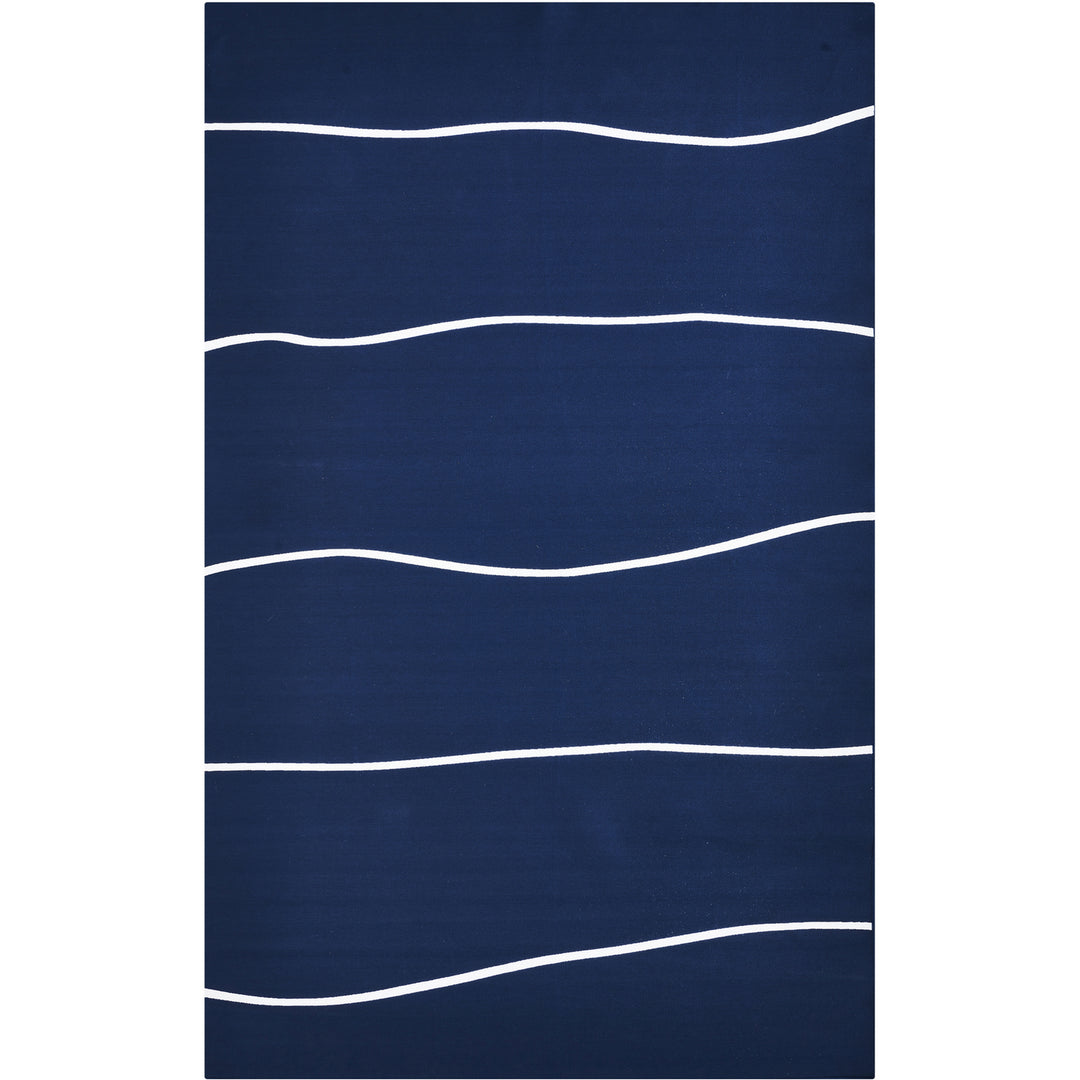 Caymen Rug in Dark Blue,White Strip - available from The Lighting Shoppe, trusted by Canadian homeowners