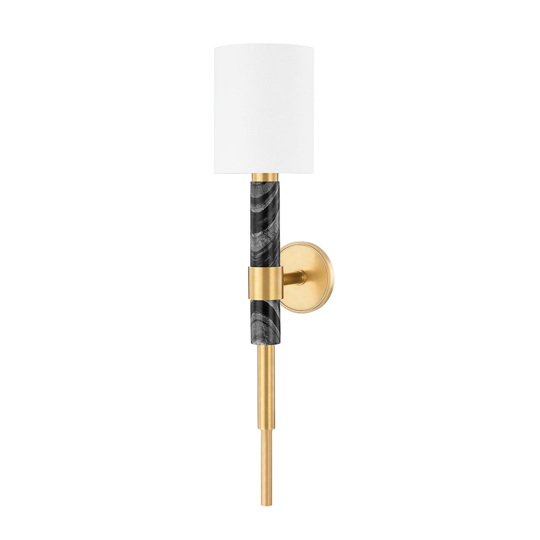 Corbett Lighting Canada - 396-01-VB/BM - One Light Wall Sconce - Solstice - Vintage Brass & Black Marble