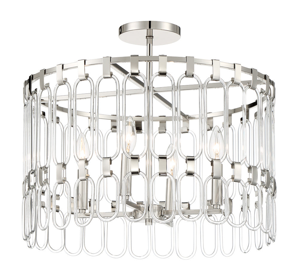 George Kovacs - P5384-613 - Four Light Convertible Semi Flush / Pendant - Charming - Polished Nickel