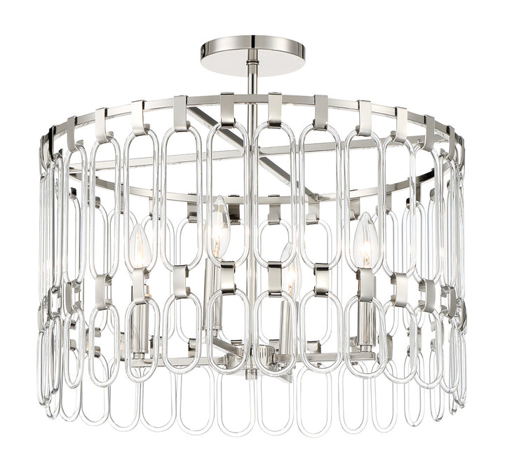 George Kovacs - P5384-613 - Four Light Convertible Semi Flush / Pendant - Charming - Polished Nickel