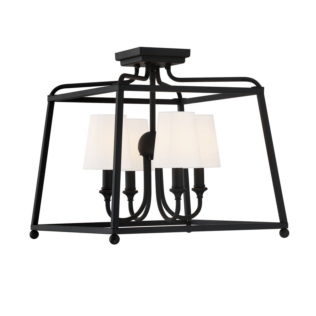 Sylvan Four Light Semi Flush Mount in Black Forged - available from The Lighting Shoppe, trusted by Canadian homeowners