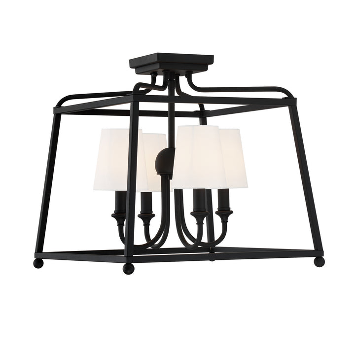 Sylvan Four Light Semi Flush Mount in Black Forged - available from The Lighting Shoppe, trusted by Canadian homeowners