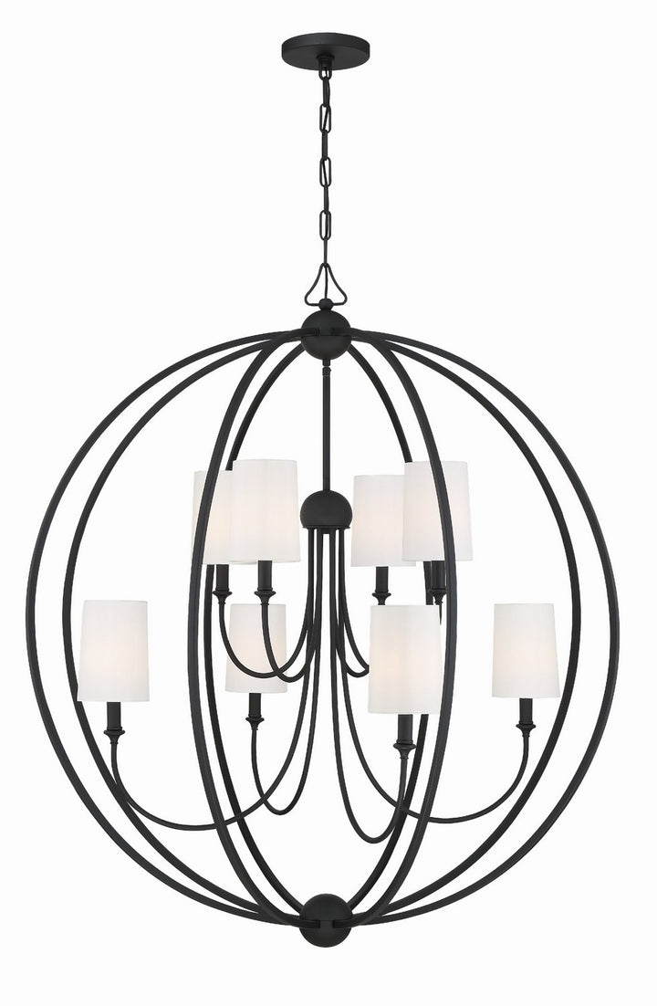Sylvan Eight Light Chandelier in Black Forged - available from The Lighting Shoppe, trusted by Canadian homeowners