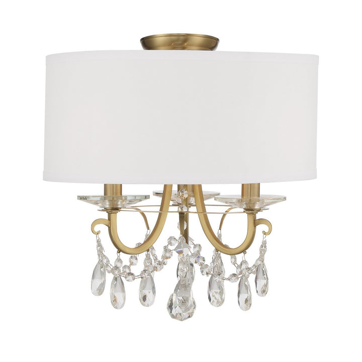 Othello Three Light Semi Flush Mount in Vibrant Gold - available from The Lighting Shoppe, trusted by Canadian homeowners