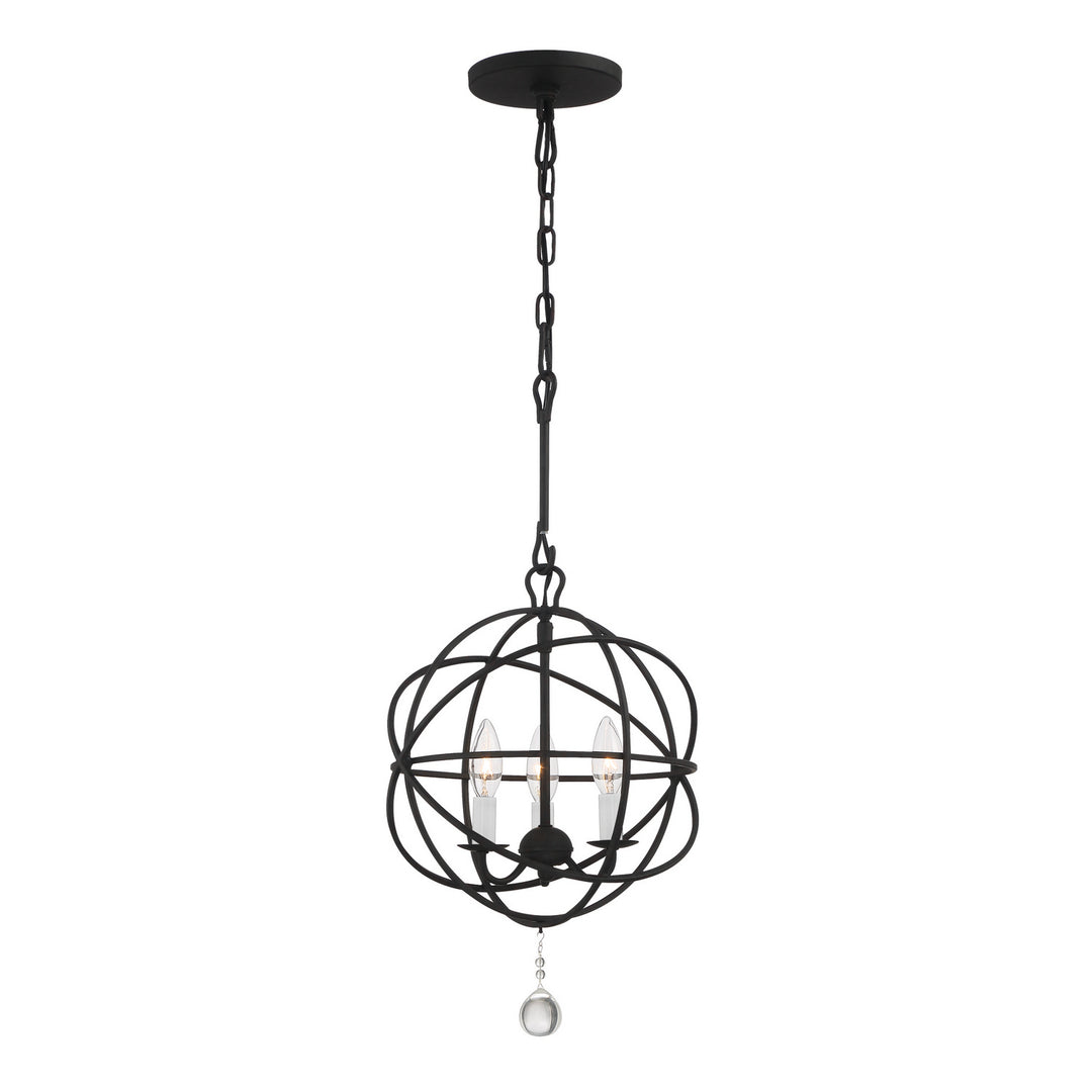 Solaris Three Light Mini Chandelier in Black - available from The Lighting Shoppe, trusted by Canadian homeowners