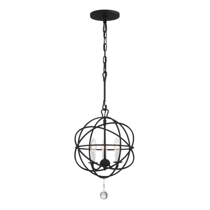 Solaris Three Light Mini Chandelier in Black - available from The Lighting Shoppe, trusted by Canadian homeowners