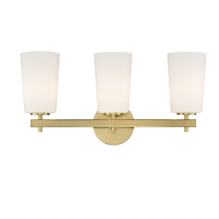 Colton Three Light Wall Sconce in Aged Brass - available from The Lighting Shoppe, trusted by Canadian homeowners
