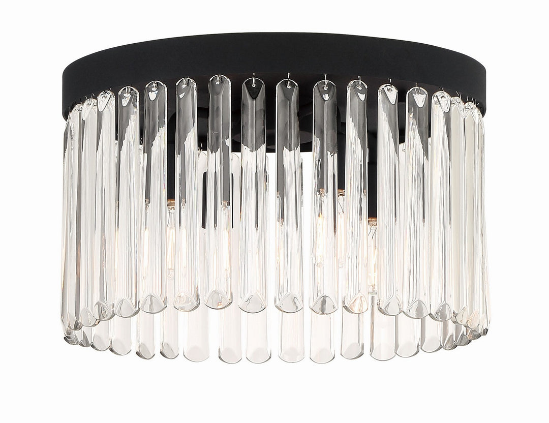 Emory Four Light Flush Mount in Black Forged - available from The Lighting Shoppe, trusted by Canadian homeowners