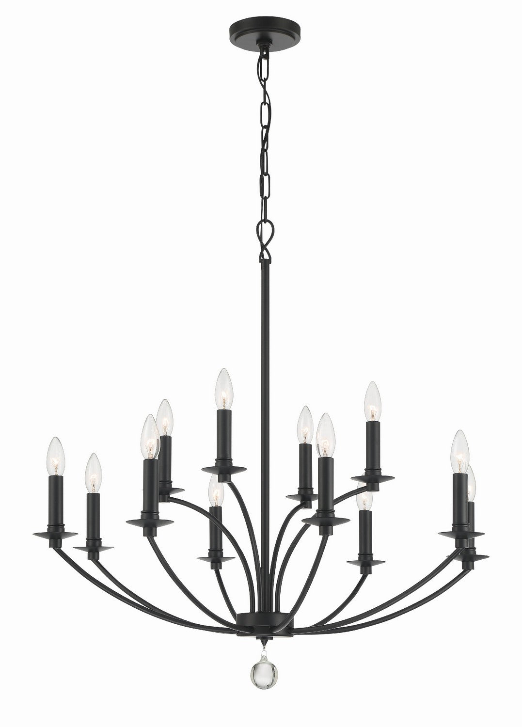 Mila 12 Light Chandelier in Black - available from The Lighting Shoppe, trusted by Canadian homeowners