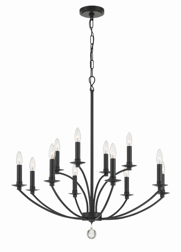 Mila 12 Light Chandelier in Black - available from The Lighting Shoppe, trusted by Canadian homeowners