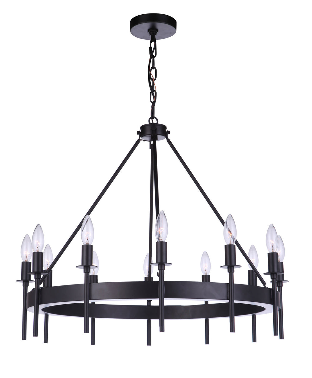 Craftmade Canada - 54312-FB - 12 Light Chandelier - Larrson - Flat Black