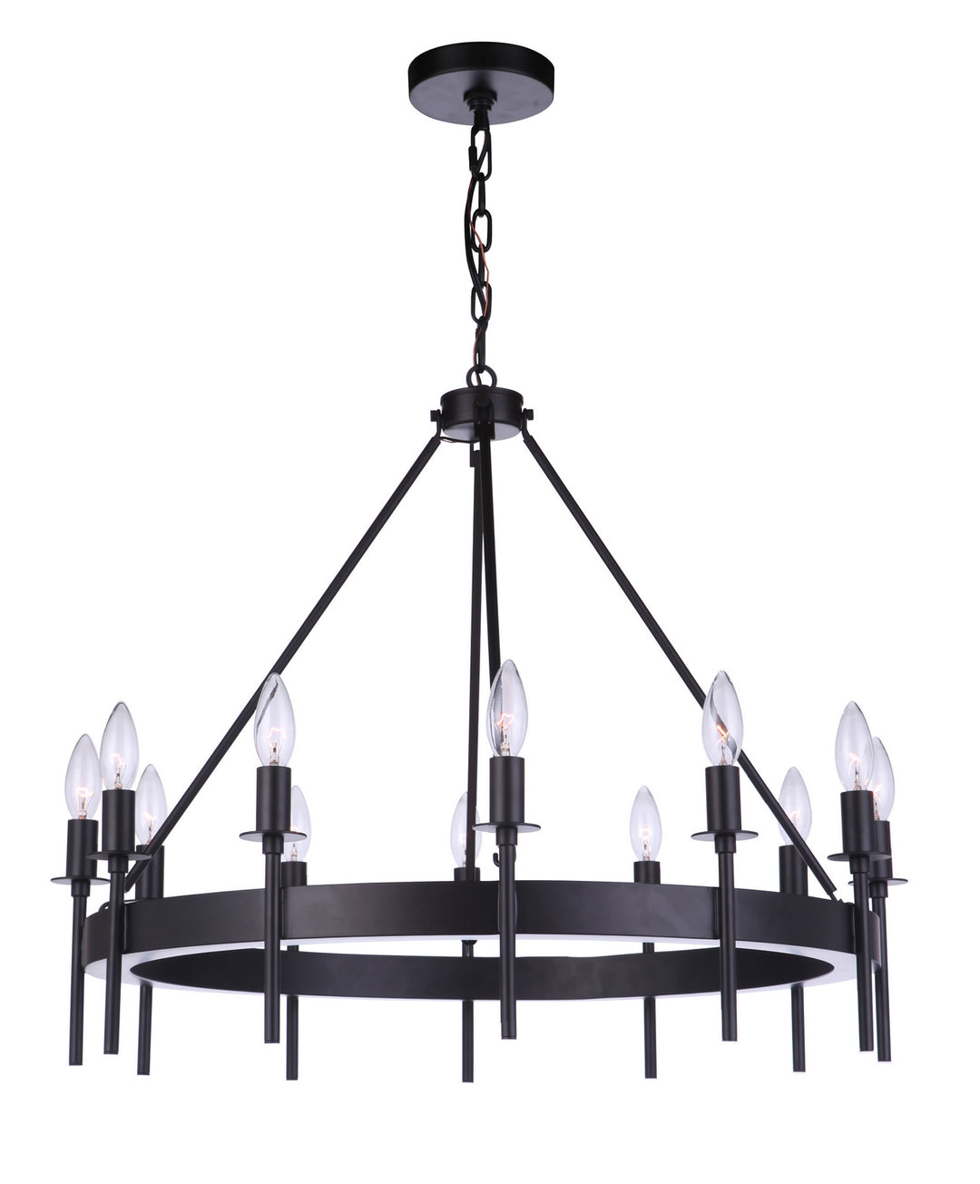 Craftmade Canada - 54312-FB - 12 Light Chandelier - Larrson - Flat Black