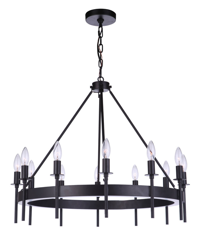 Craftmade Canada - 54312-FB - 12 Light Chandelier - Larrson - Flat Black