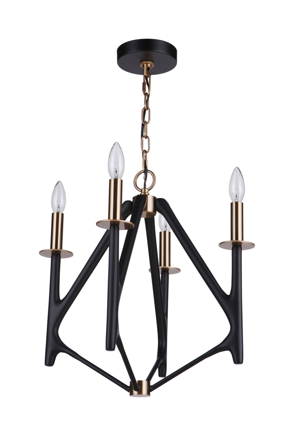Craftmade Canada - 55534-FBSB - Four Light Chandelier - The Reserve - Flat Black/Satin Brass