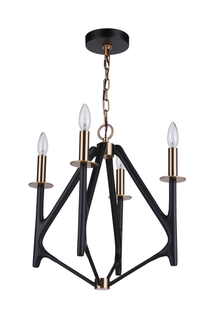 Craftmade Canada - 55534-FBSB - Four Light Chandelier - The Reserve - Flat Black/Satin Brass
