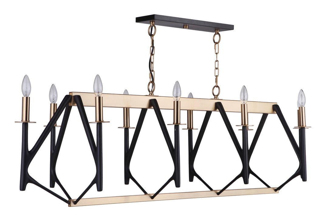 Craftmade Canada - 55570-FBSB - Ten Light Island Pendant - The Reserve - Flat Black/Satin Brass