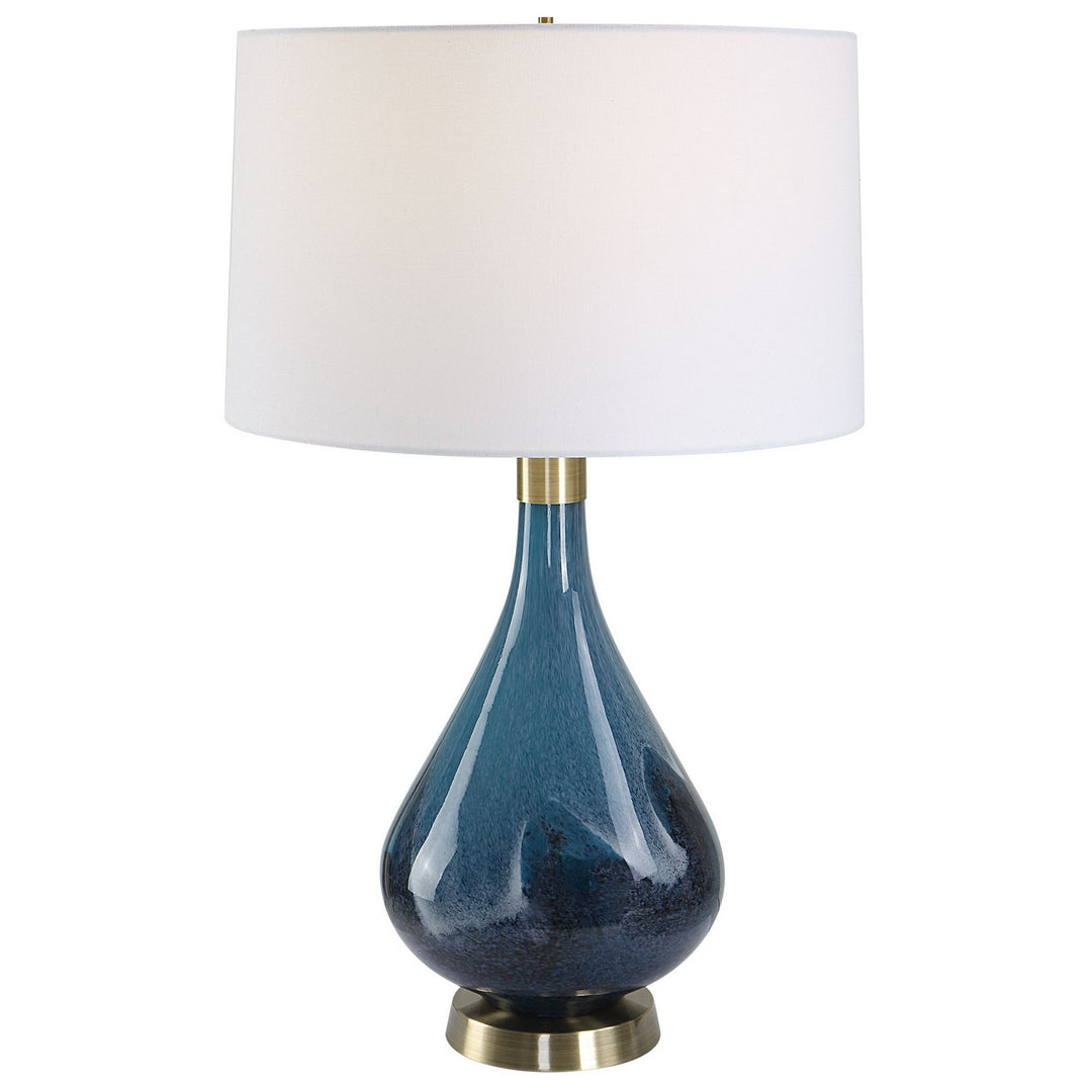 Riviera One Light Table Lamp in Antique Brass - available from The Lighting Shoppe, trusted by Canadian homeowners
