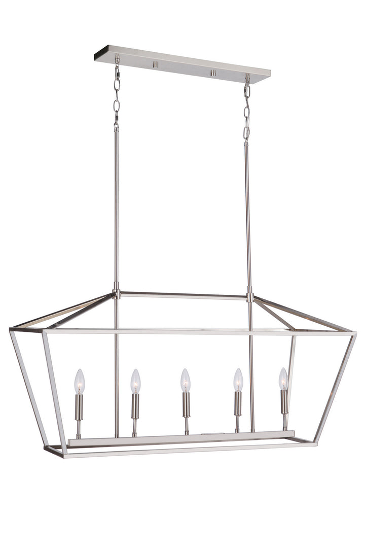 Craftmade Canada - 56375-FBBNK - Five Light Island Pendant - Flynt II - Flat Black/Brushed Polished Nickel