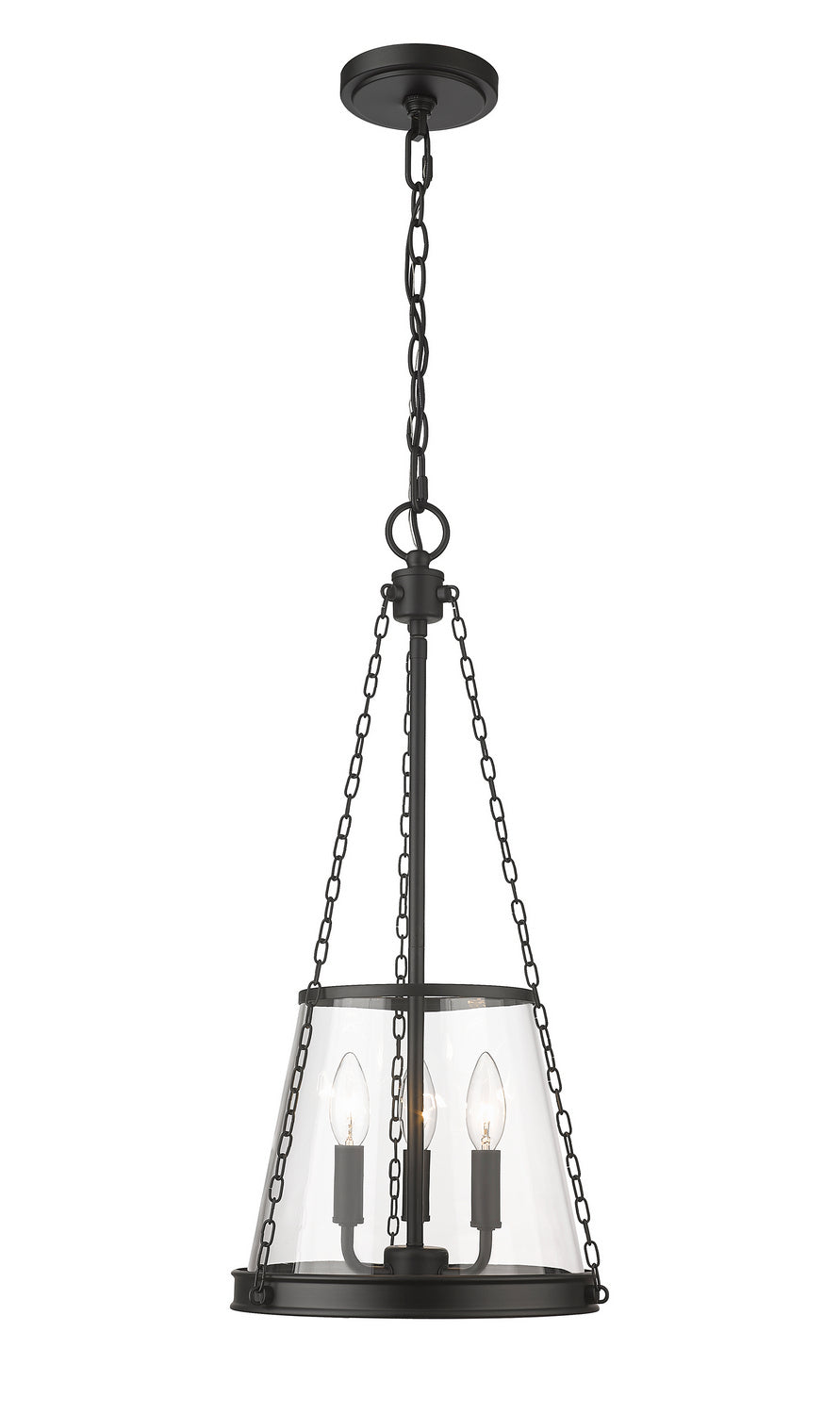 Z-Lite Canada - 341P12-MB - Three Light Pendant - Prescott - Matte Black