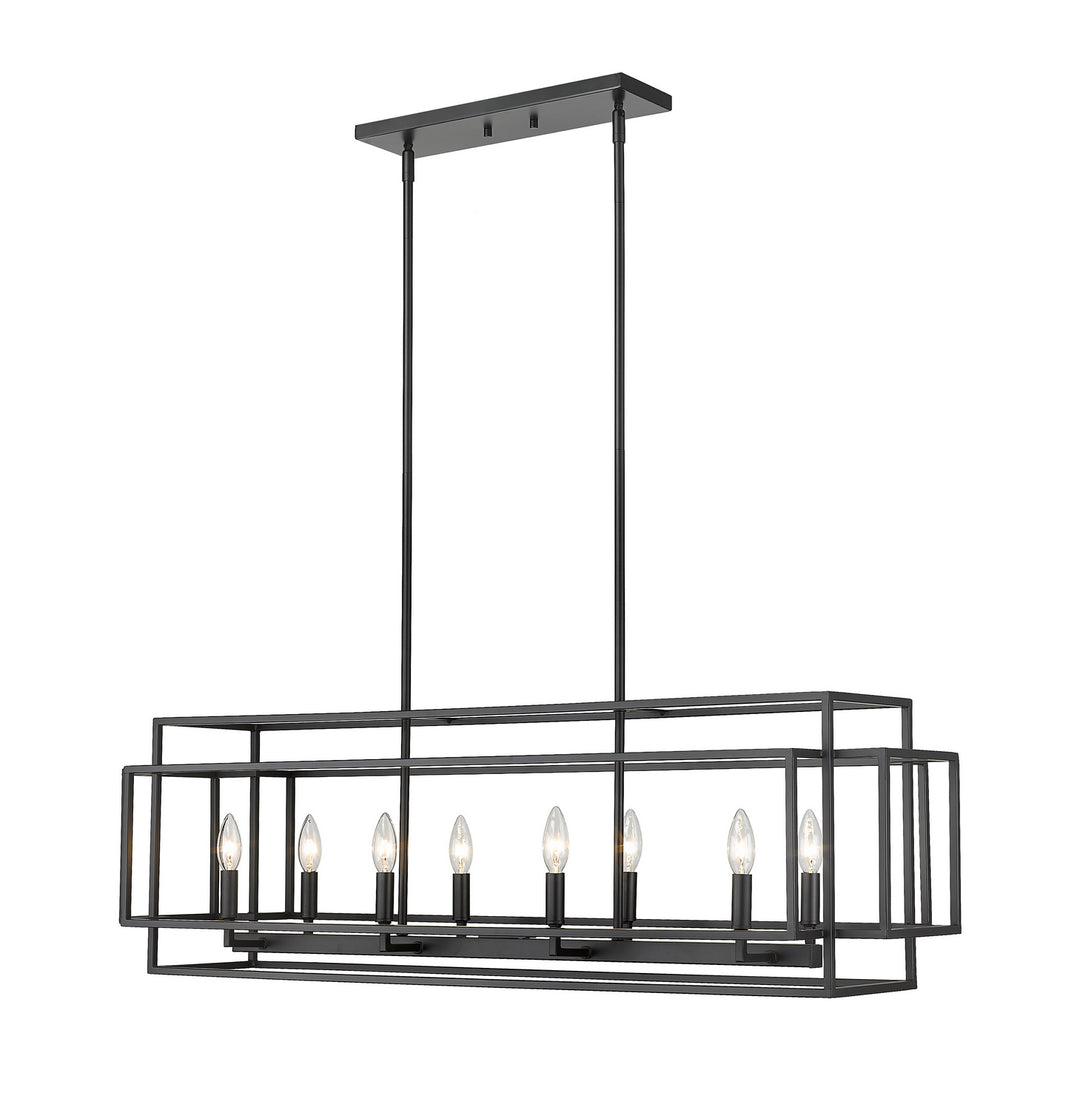 Titania Eight Light Linear Chandelier in Matte Black - available from The Lighting Shoppe, trusted by Canadian homeowners