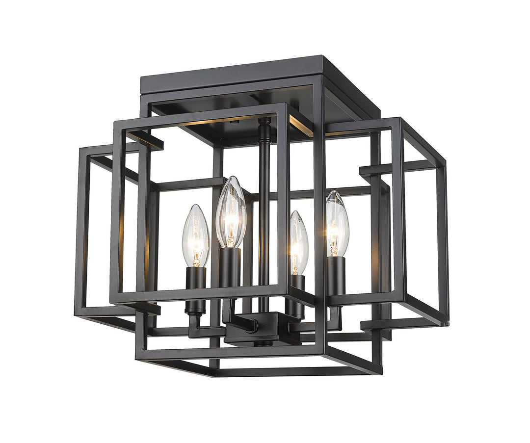 Titania Four Light Flush Mount in Matte Black - available from The Lighting Shoppe, trusted by Canadian homeowners