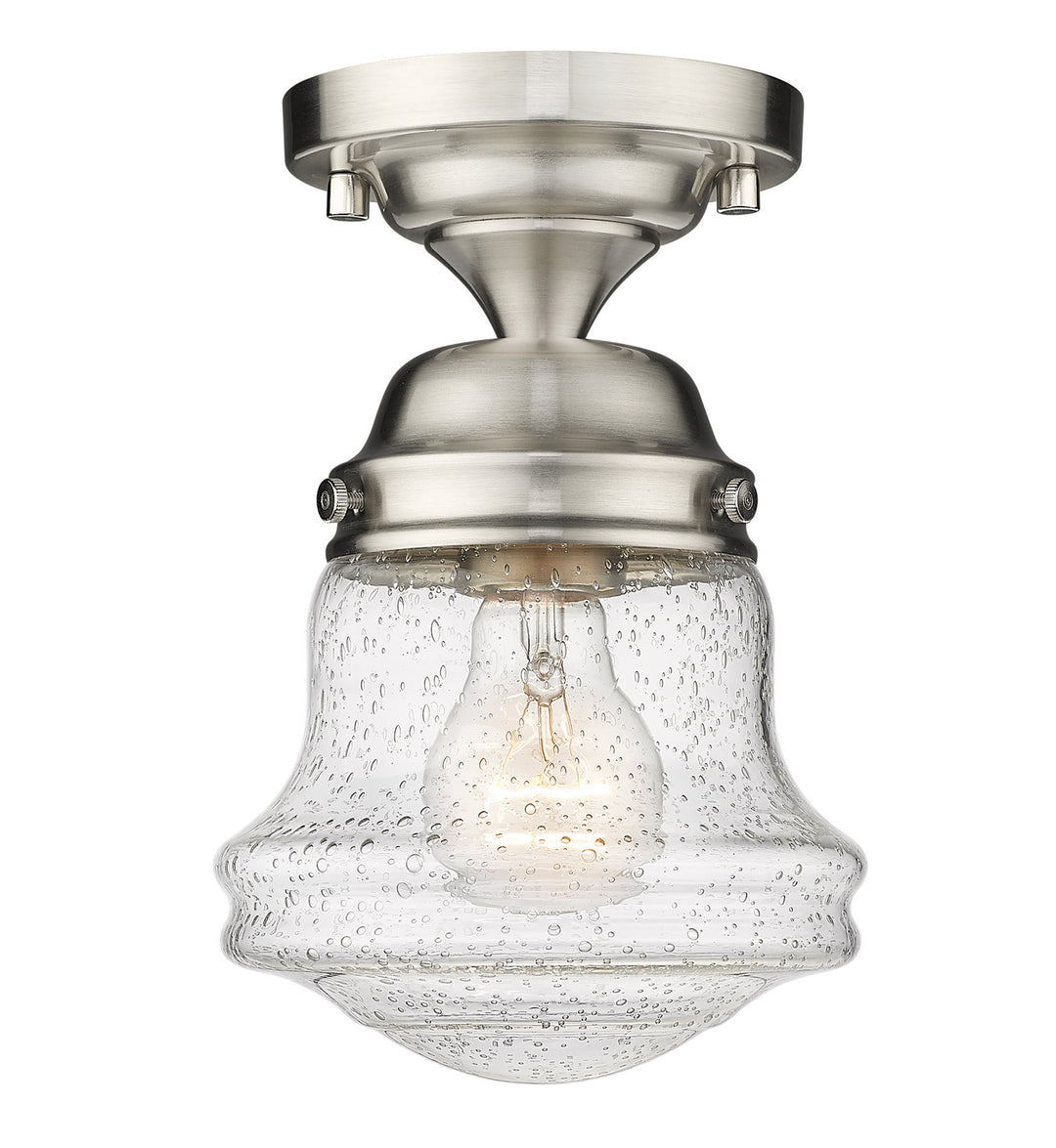 Vaughn One Light Flush Mount in Brushed Nickel - available from The Lighting Shoppe, trusted by Canadian homeowners