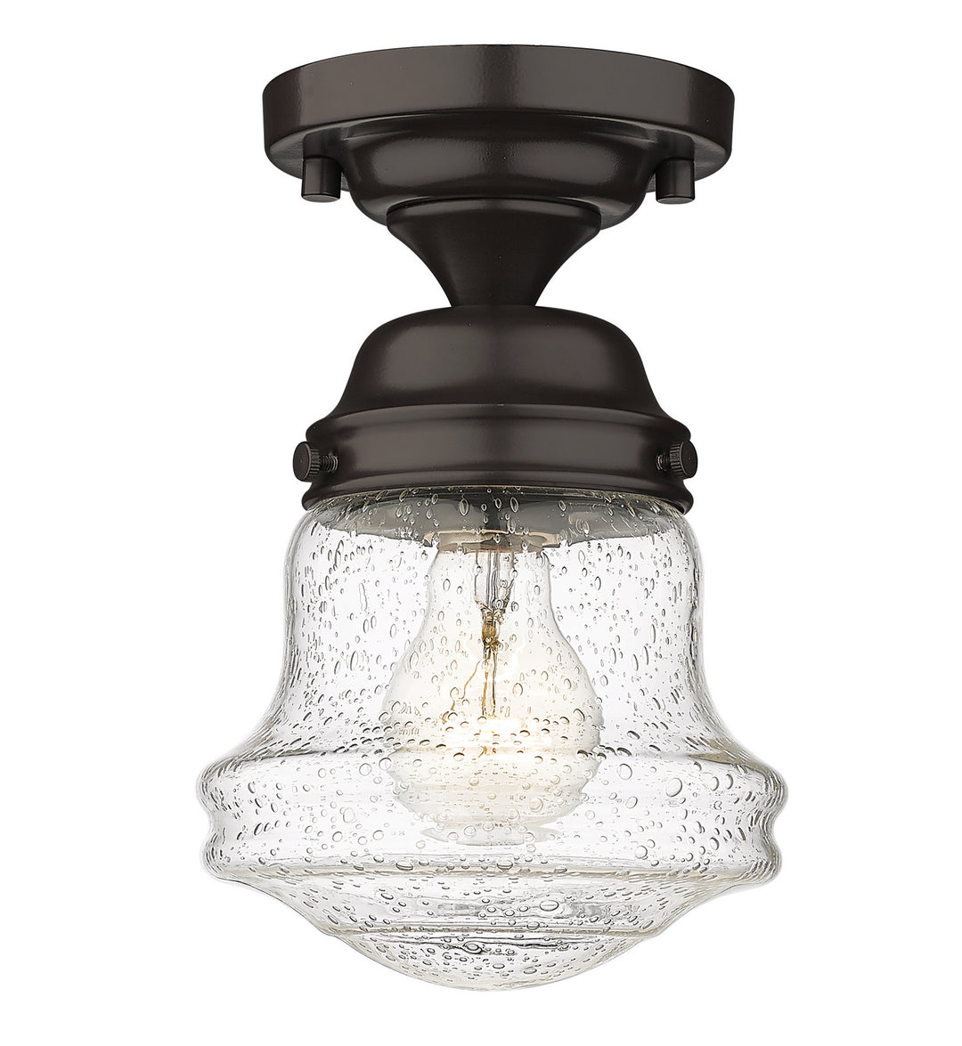 Vaughn One Light Flush Mount in Bronze - available from The Lighting Shoppe, trusted by Canadian homeowners
