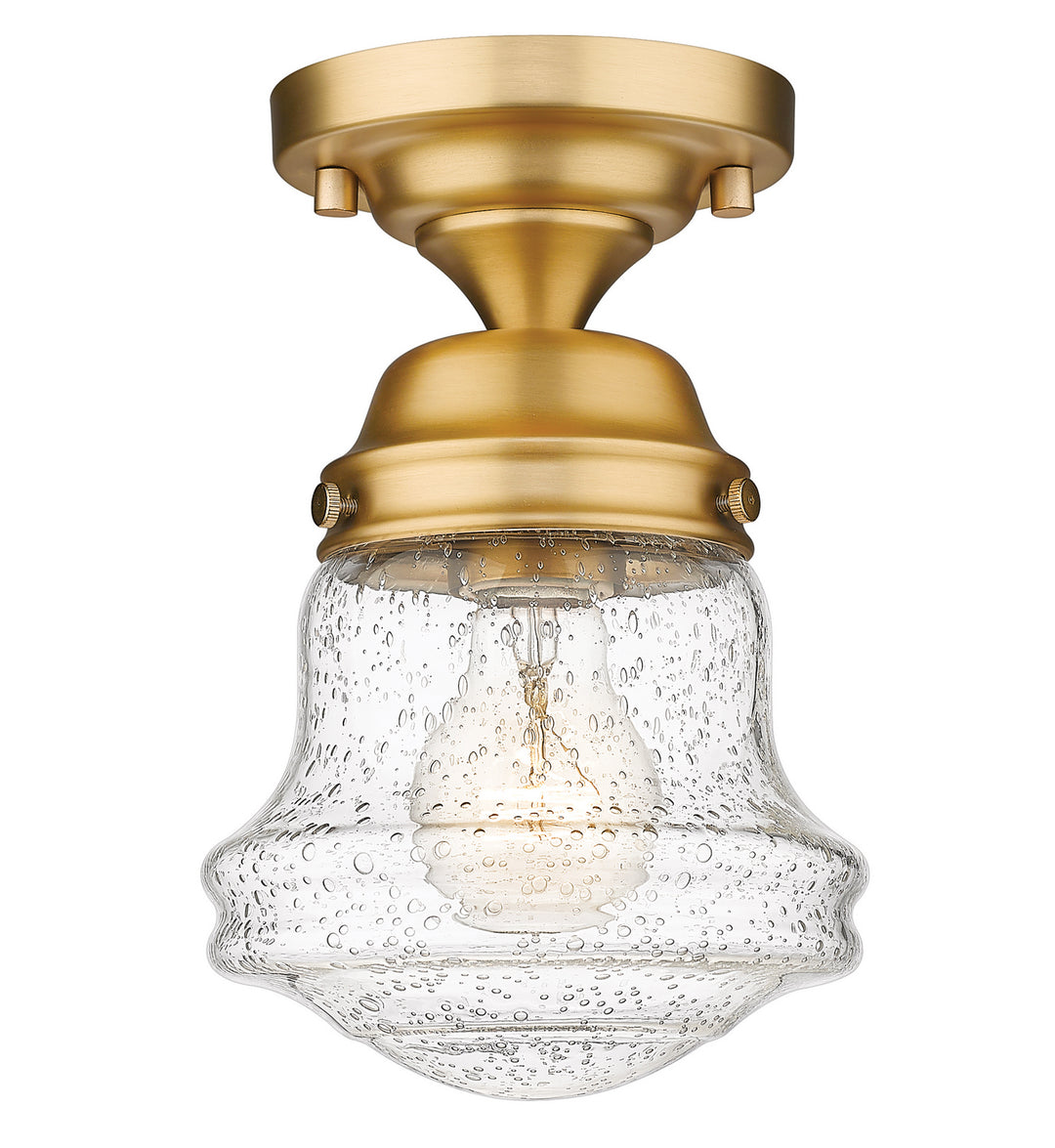 Vaughn One Light Flush Mount in Heritage Brass - available from The Lighting Shoppe, trusted by Canadian homeowners