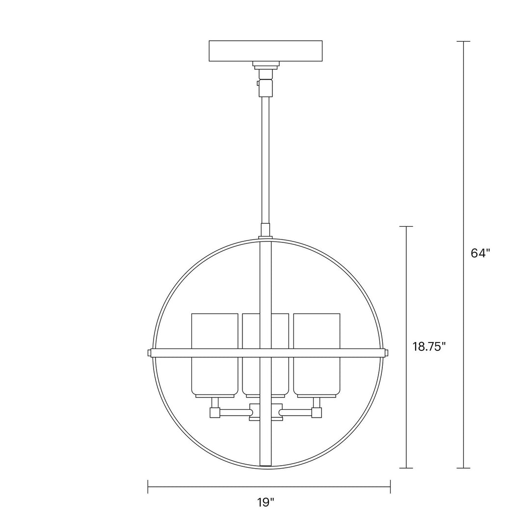 Generation Lighting Canada - 3124603EN3-112 - Three Light Chandelier - Alturas - Midnight Black