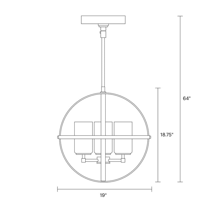 Generation Lighting Canada - 3124603EN3-112 - Three Light Chandelier - Alturas - Midnight Black