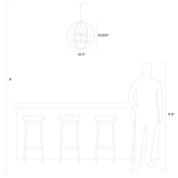 Generation Lighting Canada - 3124609-112 - Nine Light Chandelier - Alturas - Midnight Black